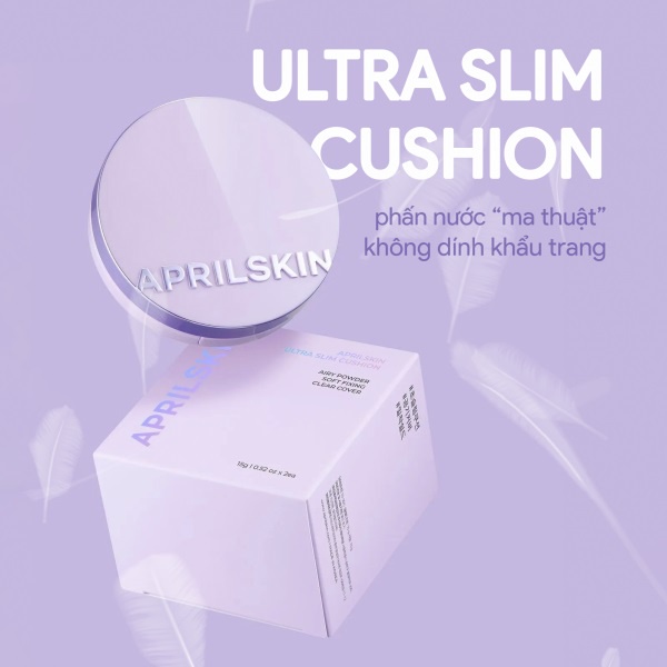 Phấn nước Aprilskin lâu trôi, che phủ hiệu quả Ultra Slim Cushion Hàn Quốc 15g tặng kèm lõi NPP Shoptido