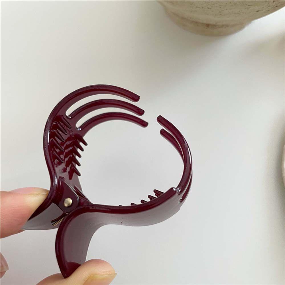 QQMALL Kẹp Tóc Càng Cua Cố Định Tóc Đuôi Ngựa Màu Trơn Trong Suốt Kiểu Vintage