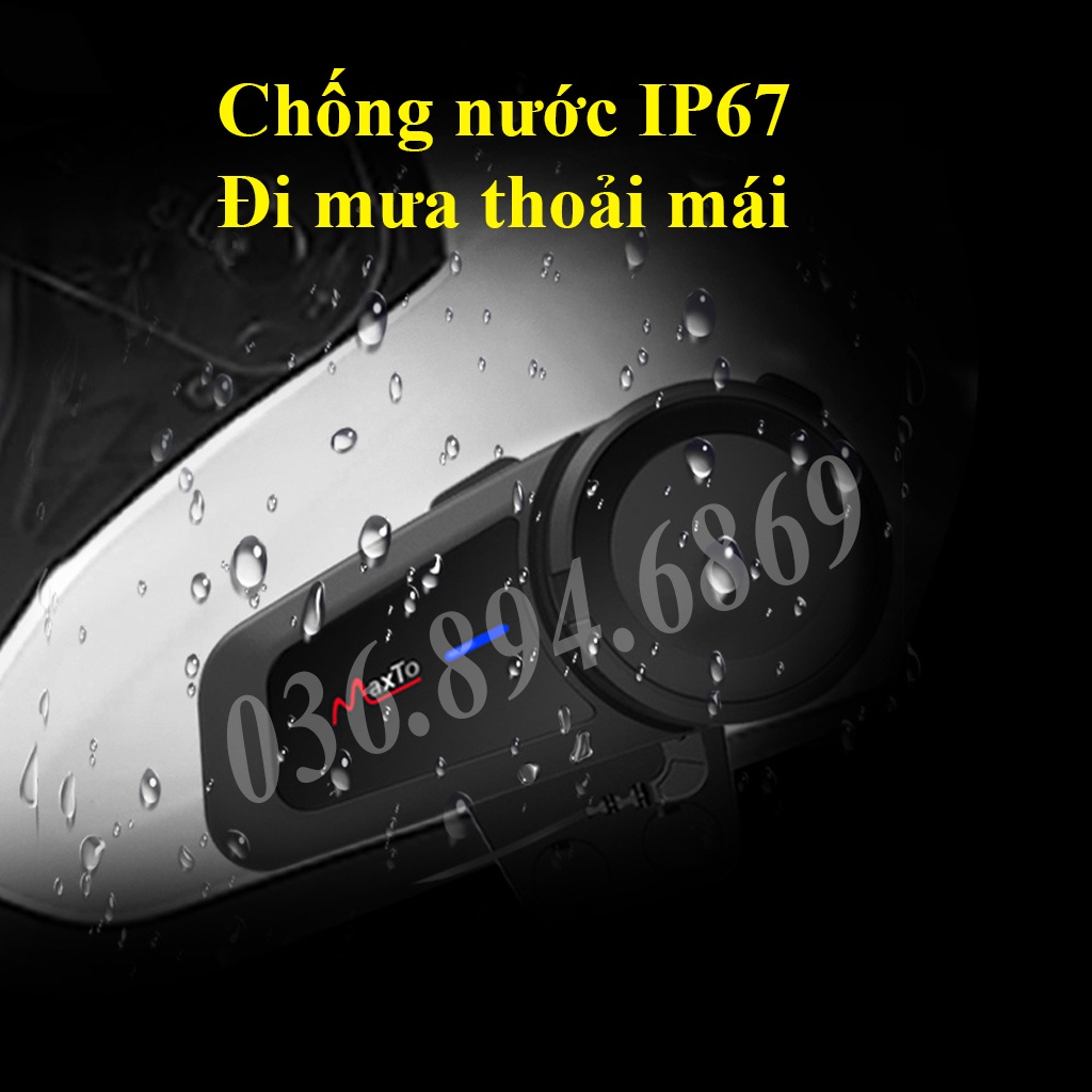 Tai nghe gắn mũ bảo hiểm intercom 1000m Maxto M2