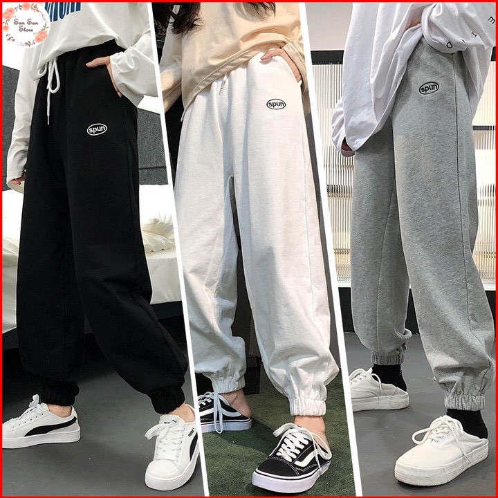 Quần jogger nam nữ ống rộng bo thun bigsize unisex