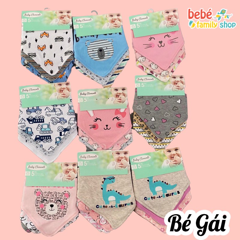 Set 3 yếm cổ cho bé gái sơ sinh đến 2 tuổi - YSG - bebefamilyshop