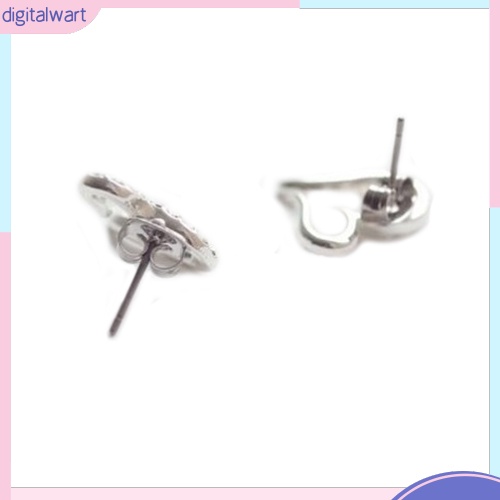 Cặp khuyên tai hình trái tim đính đá lấp lánh sang trọng cá tính dành cho nữ