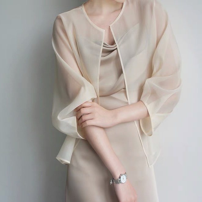 Áo mỏng khoác ngoài chất liệu tơ Nhật cao cấp, Áo sơ mi khoác ngoài A15