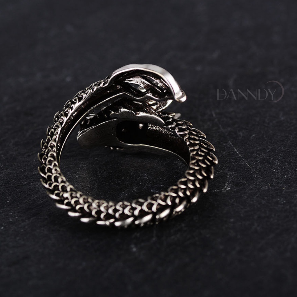 Nhẫn Nam Rô̂̀ng. Nhẫn Nam Đẹp Đầu Rồng. Nhẫn Nam Hình Rồng Thép TiTan Không Gỉ