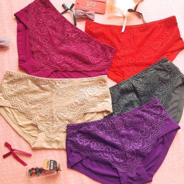 [Q1255] Combo 10 quần lót cotton ren