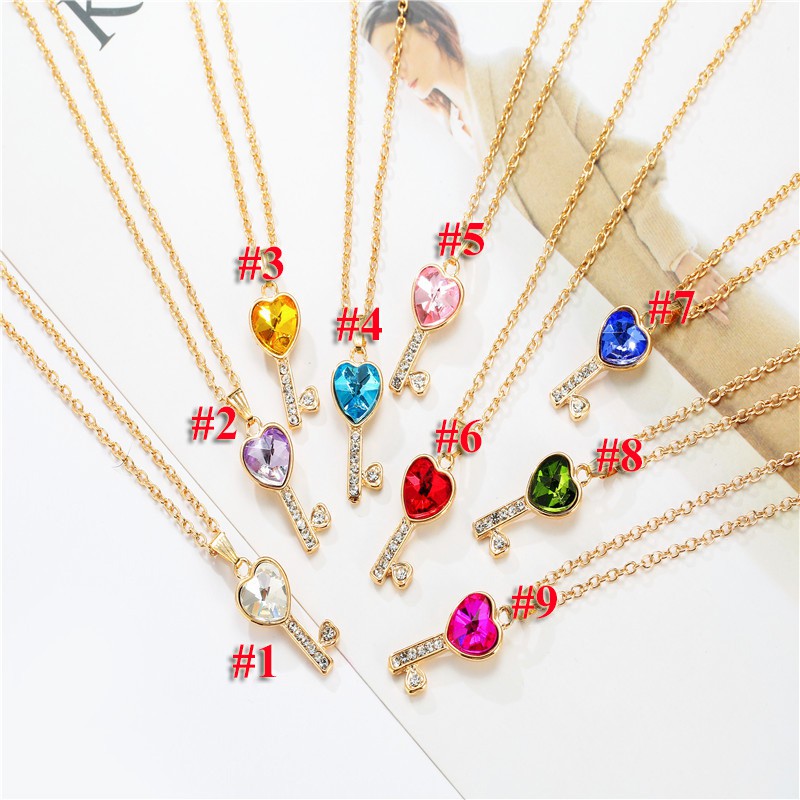 [Mã FAJGT8 giảm 15% đơn 99K] Vòng cổ mặt khóa đính đá tim 9 màu DT15 | BigBuy360 - bigbuy360.vn