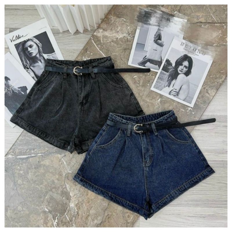 Quần sooc jean kèm đai hàng QCL1