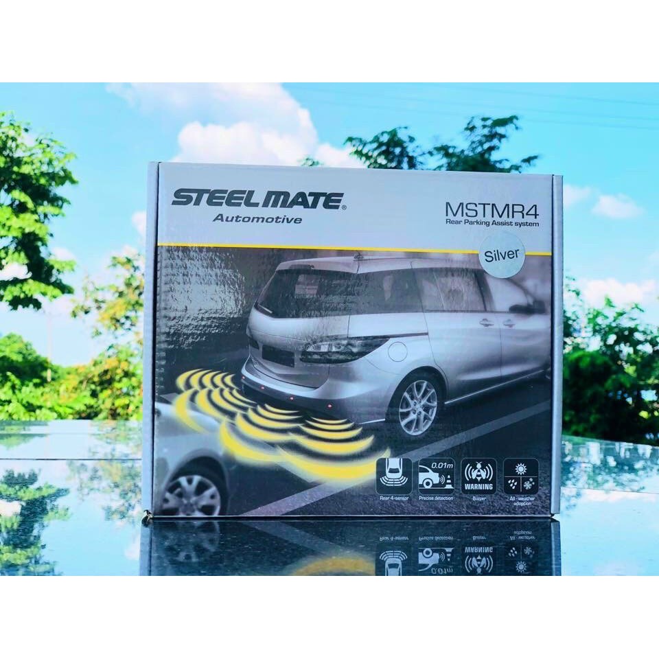 Cảnh báo va chạm phía sau khu lùi xe ô tô, xe hơi - Cảm biến lùi 4 mắt STEELMATE MTSMR4, bảo hành 3 năm