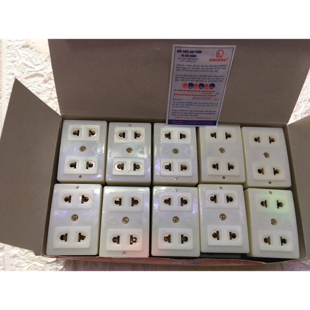 Ổ cắm điện Ominsu loại 3 cửa, 2 cửa, 1 cửa, đầu nối âm, phích cắm Ominsu