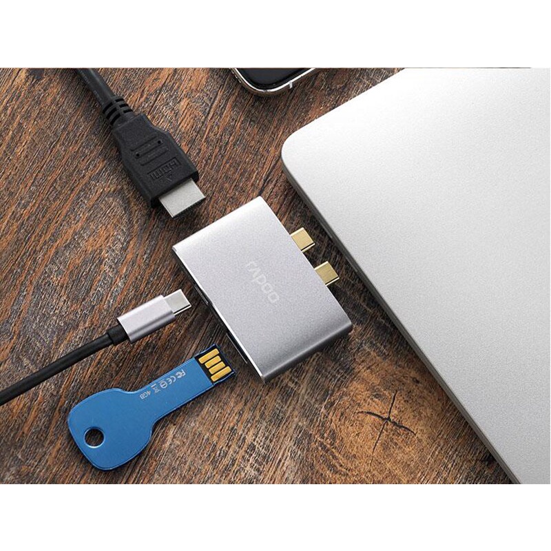 [Mã INCU300 giảm 10% đơn 499K] Bộ chia (Hub) Cáp chuyển USB Type-C Rapoo XD20M