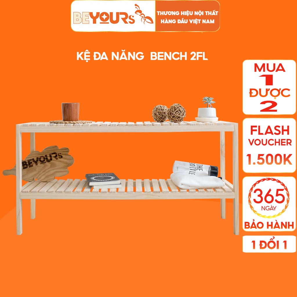 Kệ Đa Năng Bằng Gỗ BEYOURs Bench 2FL Để Sách Giày Dép Đựng Đồ Dễ Dàng Lắp Ráp Phòng Khách, Phòng Ngủ