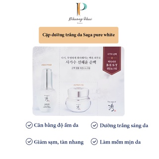 Combo Dưỡng Trắng Hàn Quốc Saga Pure White Phương Ohui Giảm Tàng Nhang Cân Bằng Độ Ẩm Giúp Da Mềm Mịn 1ml