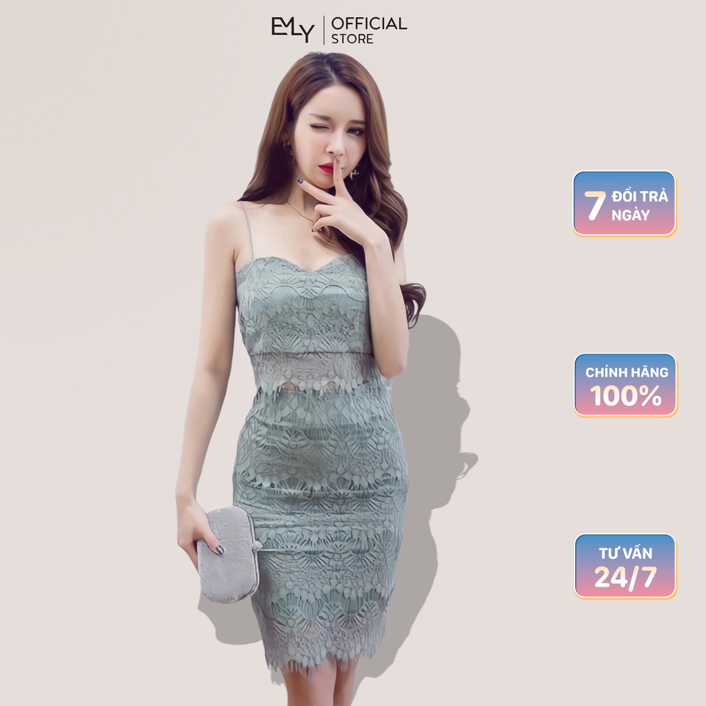 Đầm ren dáng ôm hai dây Emilyshop