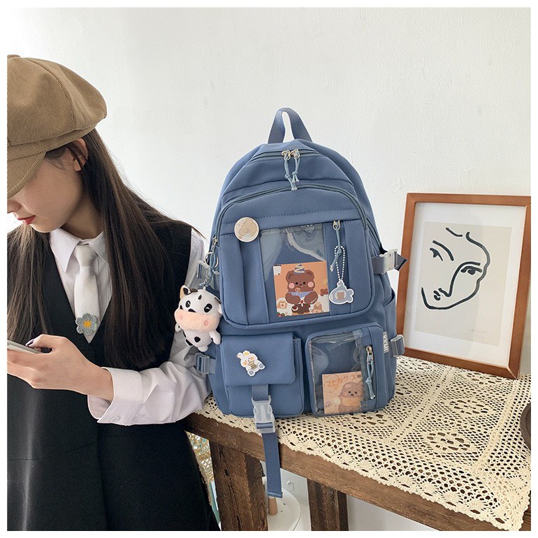 Balo Ulzzang Hàn Quốc nam nữ chống nước, balo đi học Ulzzang 604ULZ
