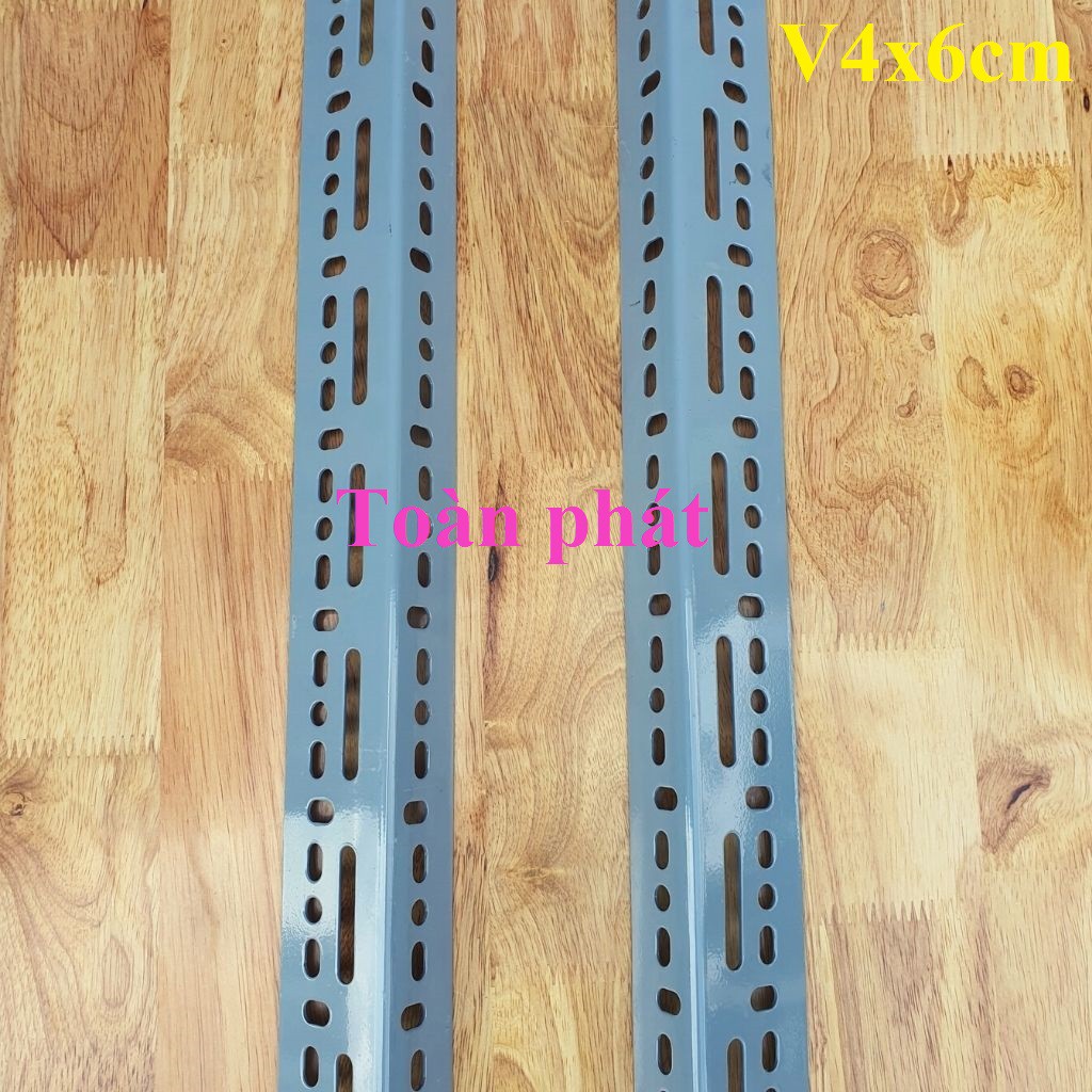 Cây 150cm ( 1.8ly) - Cây sắt V lỗ 4 x 6 cm màu xám ghi