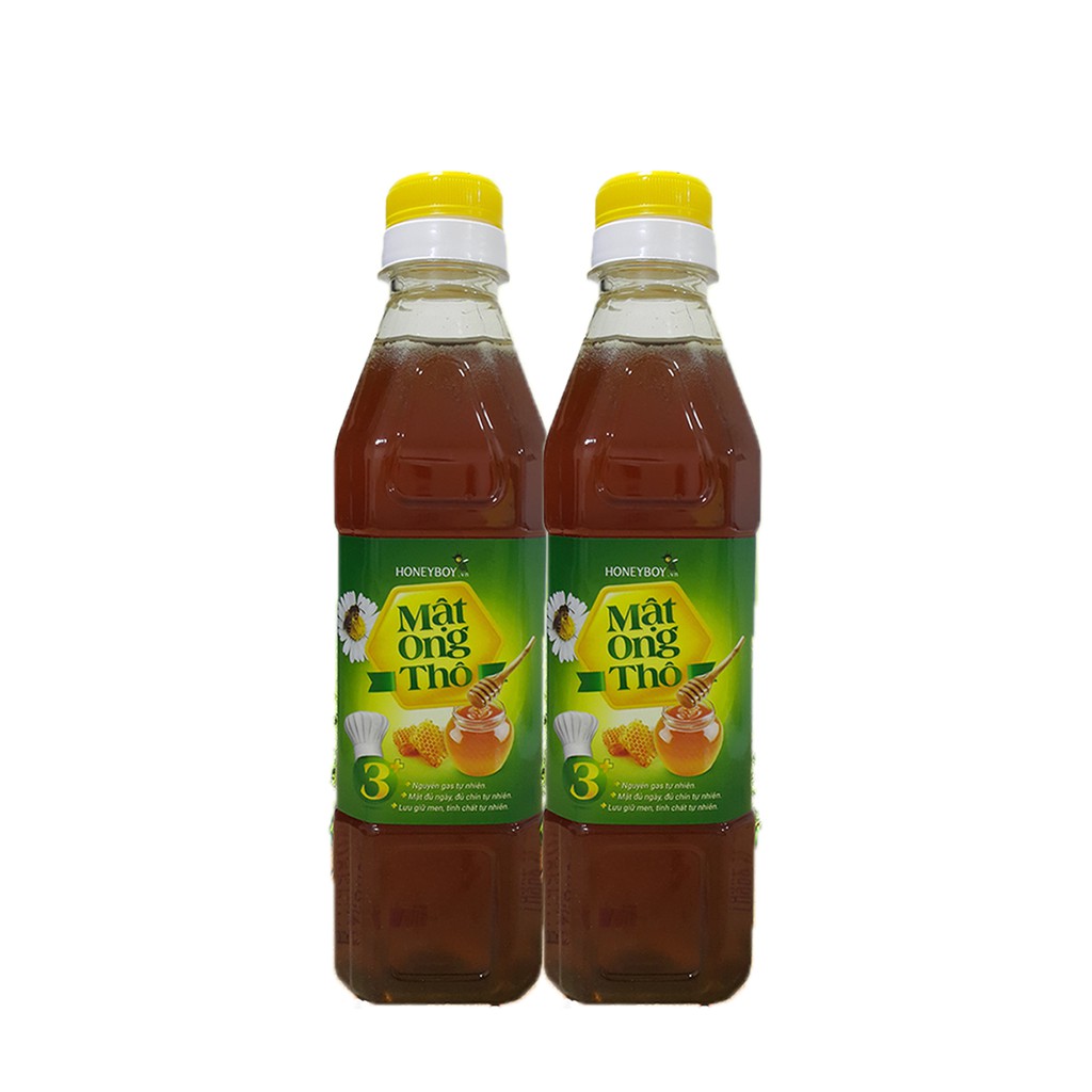 BỘ 2 MẬT ONG THÔ HONEYBOY 400ml Nguyên Gas tự nhiên Nguyên chất