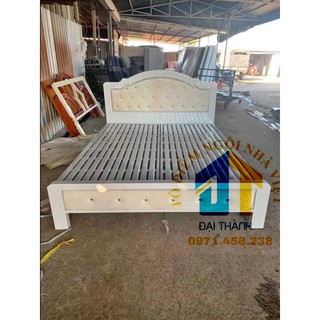 Giường sắt Tân cổ điển cao cấp 1m6x2m màu trắng tại Hà Nội