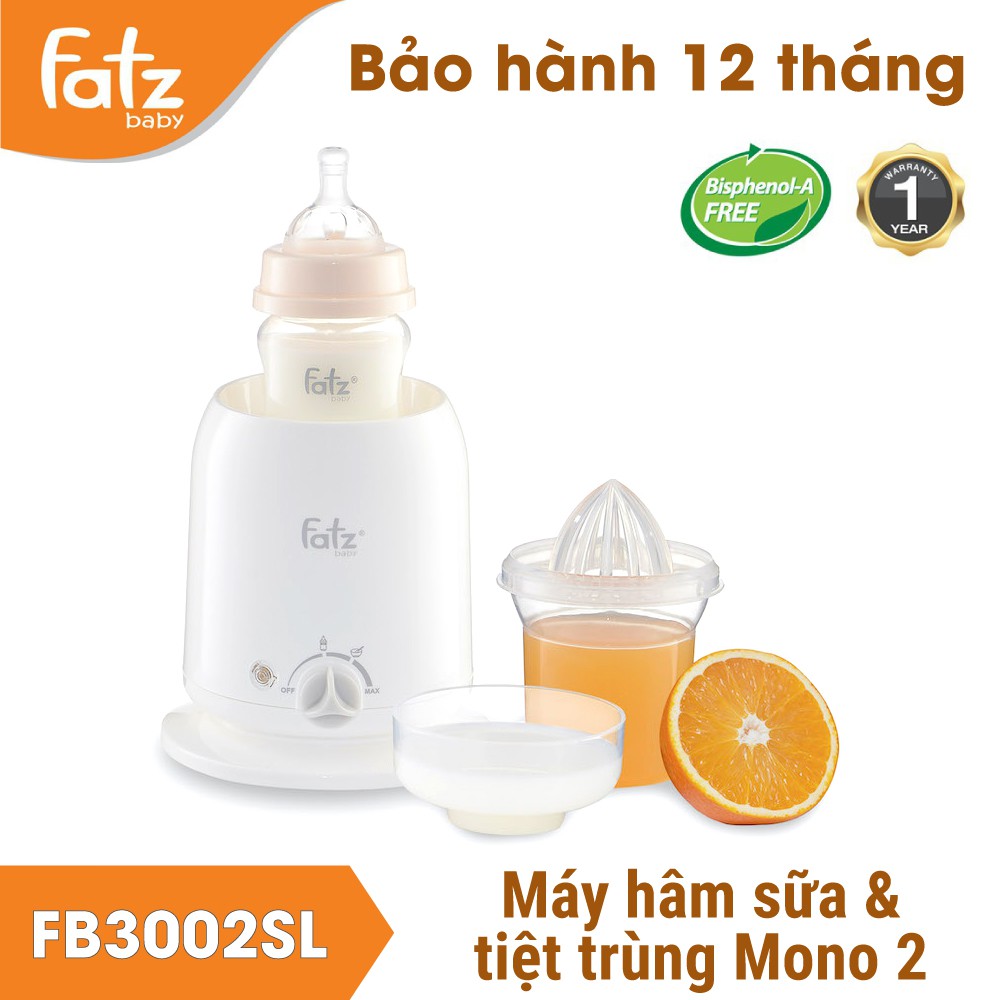 [Chính Hãng] Máy hâm sữa và tiệt trùng bình sữa 4 chức năng Fatzbaby Mono 2 FB3002SL - Máy hâm sữa Fatz Baby