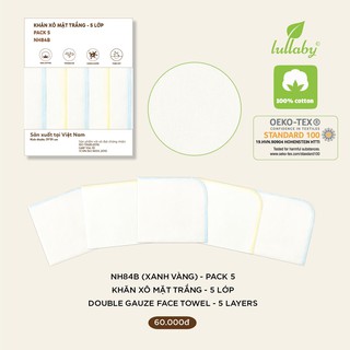 Set 5 Khăn mặt xô trắng NH84B cao cấp