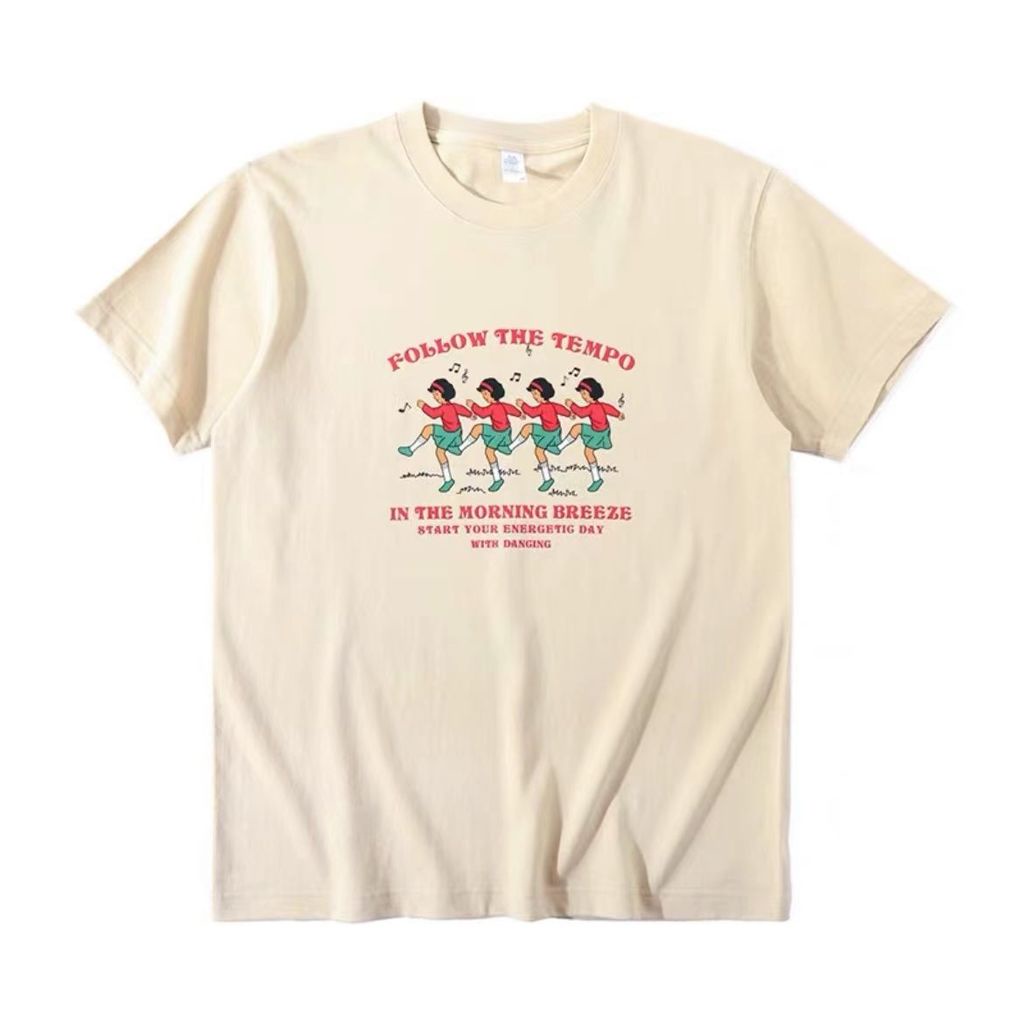 Áo Thun Tay Ngắn Hoạ Tiết Hoạt Hình Phong Cách Retro Mùa Hè