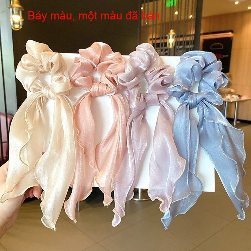 Dây buộc tóc vải chiffon lụa cỡ lớn thời trang xinh xắn
