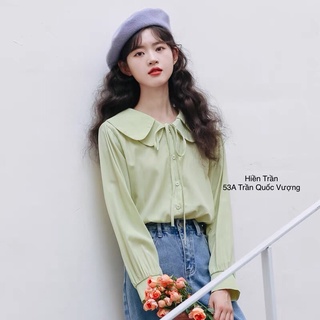 Áo sơ mi cổ xếp ( ảnh thật, có sẵn)