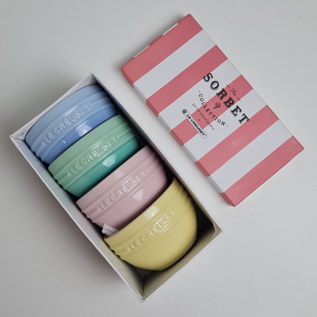 Bộ 4 chén ăn cơm 10cm Le Creuset Sorbet Collection 4" - 4 màu