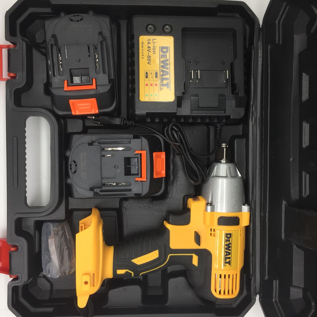 Máy Siết Bulong DEWALT 88V - TẶNG ĐẦU KHẨU + ĐẦU CHUYỂN VÍT - KHÔNG CHỔI THAN - Pin 10 Cell - Lõi đồng - Máy bắt vít