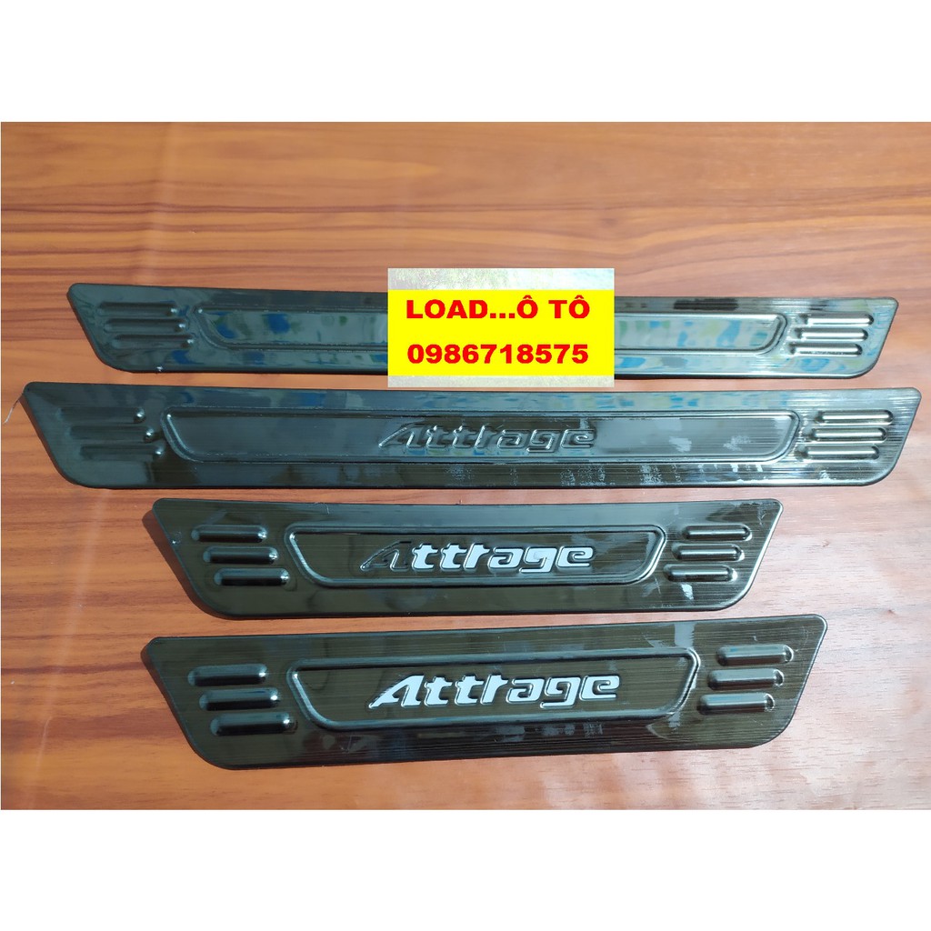 Bộ Ốp Bậc Chân Attrage 2019-2021 Mới, Mẫu Titan Xước Cao Cấp