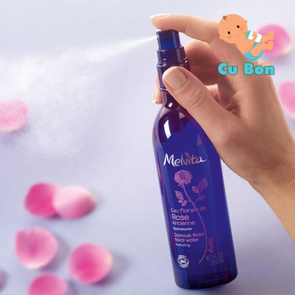 Nước Hoa Hồng Melvita Eau Florale 200ml pháp giúp khàng khuẩn dưỡng ẩm chống lại tình trạng mất nước săn chắc da
