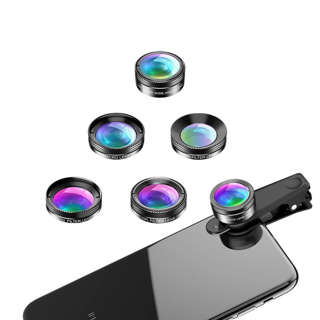 Bộ Lens Mở Rộng APEXEL 6 Trong 1 CPL / Star ND32 Dành Cho Điện Thoại Thông Minh