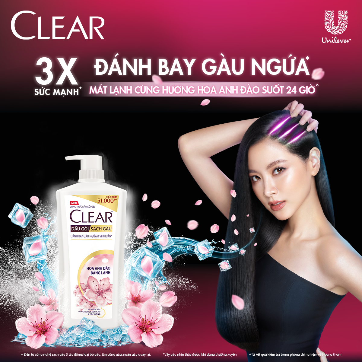 Dầu gội đầu Clear Cho Tóc Sạch Gàu Và Thơm mát suốt 24 Giờ 630g.