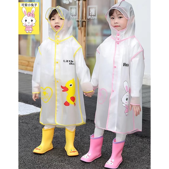 Áo mưa trẻ em cao cấp trong suốt không mùi, bộ áo mưa cho bé có mũ nhiều mẫu dễ thương