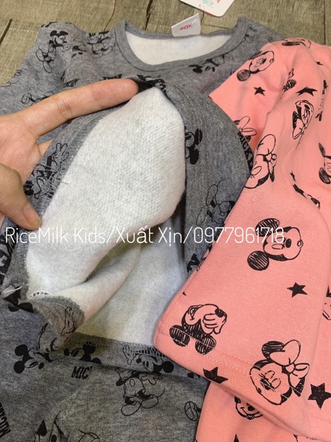 Bộ Nỉ Fox Mickey 2 màu xuất dư xịn cho bé