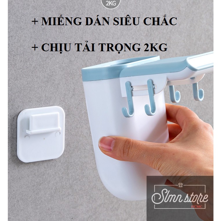 Giá kệ dán tường treo [MỘT] 1 ly hút nam châm, bàn chải, kem đánh răng tiện lợi (tặng kèm 1 ly). SD2_TreoBC-1ly