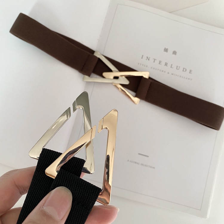Thắt lưng HAIMEIKANG co giãn có khóa kim loại hình tam giác