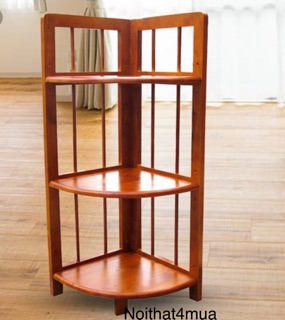 KỆ GÓC 3 tầng gỗ cao su