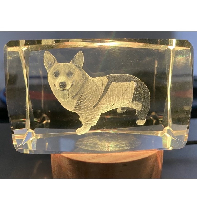 Đèn Ngủ 3D Quả Cầu Pha Lê Phát Sáng ảnh corgi dễ thương, Quà Tặng Sinh Nhật, Quà Lưu Niệm, Qùa Tặng Giáng Sinh
