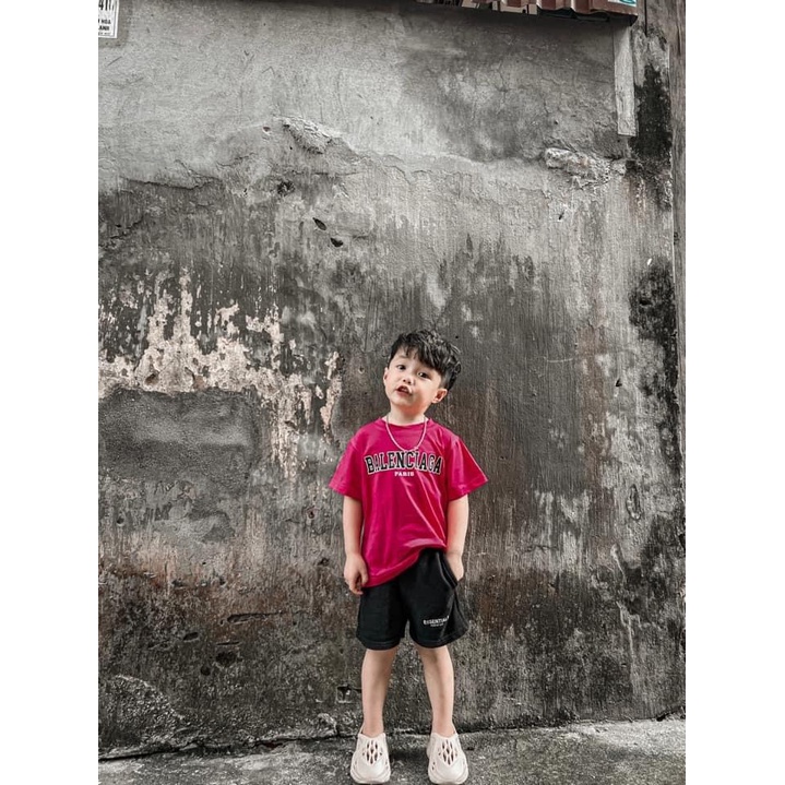 Áo thun tay lỡ, cổ tròn cho bé và gia đình họa tiết B.a.l.e.n New vải cotton mềm mịn, thoáng mát – Sammy_VN