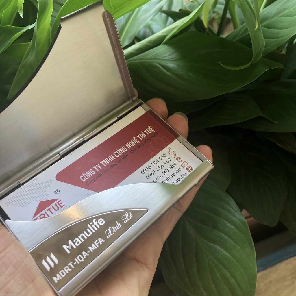 Ví đựng ATM, hộp đựng name card visit có khắc tên lấy ngay ở Hà Nội, hộp card visit bằng da xương cá