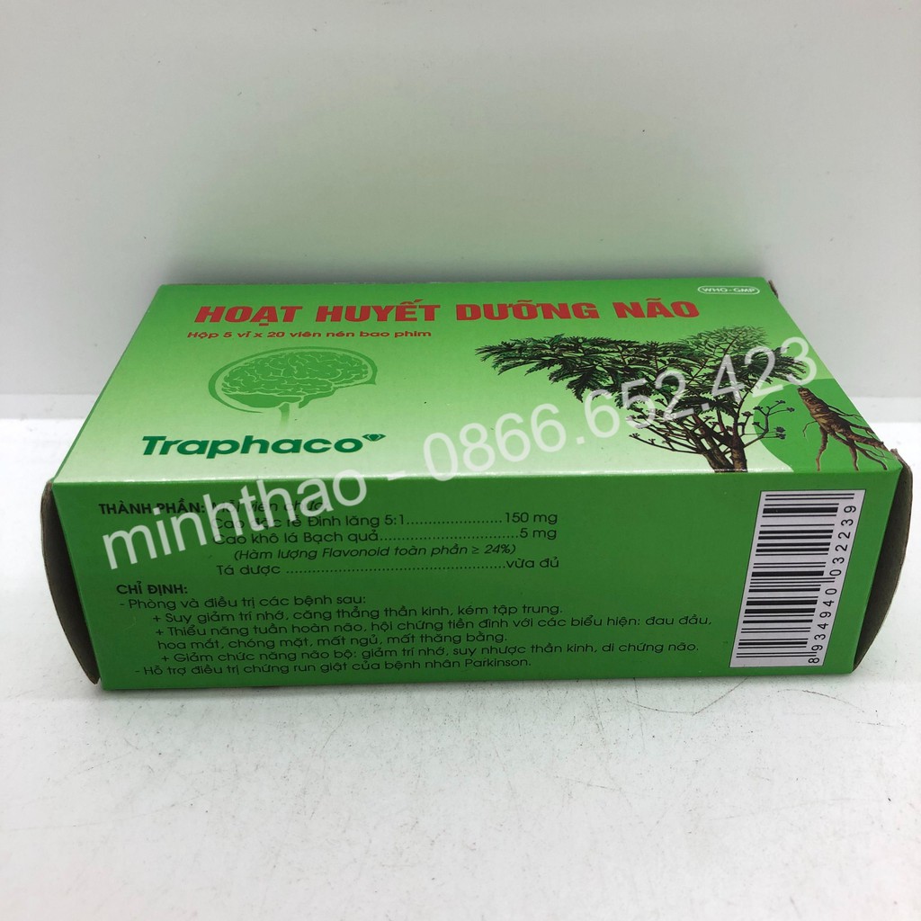Hoạt Huyết Dưỡng Não Traphaco Hộp 100 viên | Thế Giới Skin Care