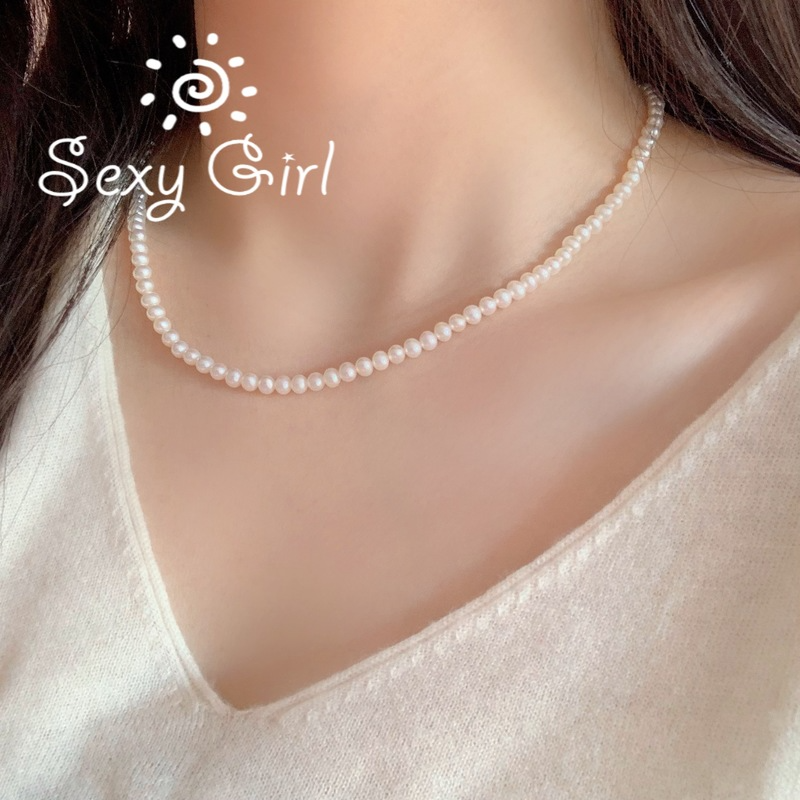 Vòng Cổ Choker Một Lớp Đính Ngọc Trai Nhân Tạo Phong Cách Hiện Đại Dành Cho Nữ
