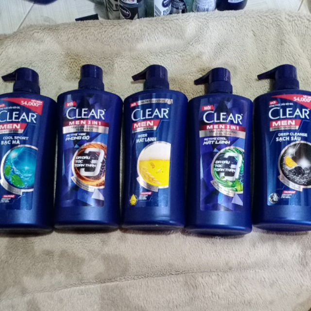 ( đủ loại) dầu gội Clear men 650g