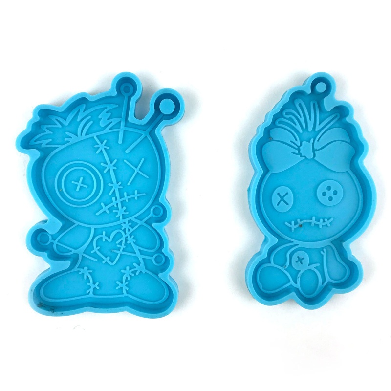 Khuôn Silicone Làm Móc Khóa Búp Bê DIY Sáng Bóng