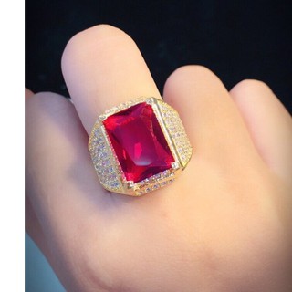 Nhẫn nam đính đá đỏ