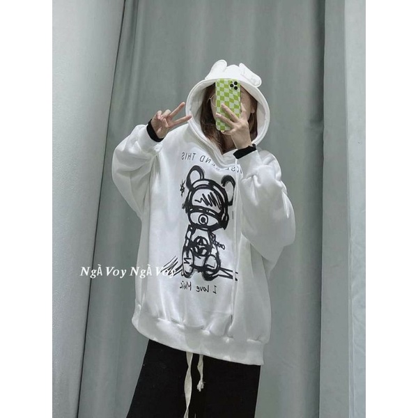 [Rẻ Vô Địch] Áo hoodie nỉ cotton tay bồng ------- ÁO NỈ HOODIE TAI THỎ | BigBuy360 - bigbuy360.vn