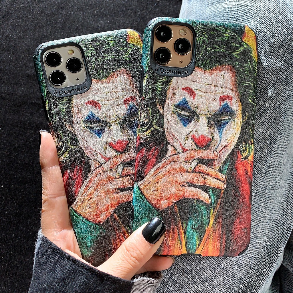 Ốp lưng da chúa hề Joker dành cho nhiều dòng máy của Iphone/samsung/oppo/vivo/realme/xiaomi