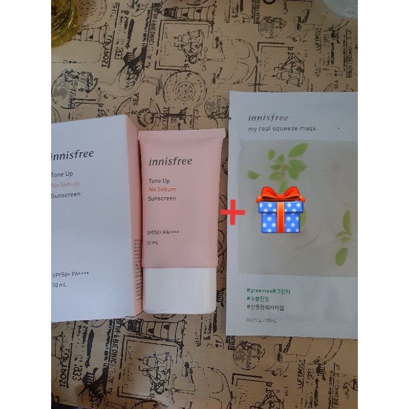 (GIÁ BÁN SỈ) Kem Chống Nắng, Nâng Tone, Che Khuyết Điểm, Chống Nắng Innisfree 50ml+ tặng kèm mặt nạ dưỡng da