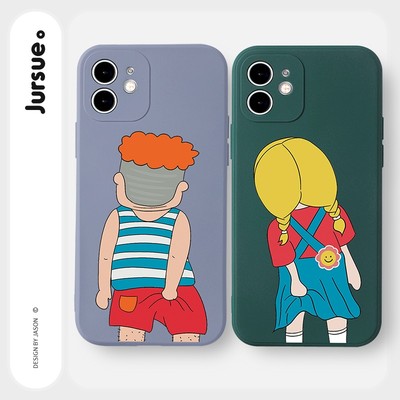 Ốp lưng JURSUE hoạt hình cặp đôi dễ thương đẹp cho iPhone 17 16 15 14 13 12 11 Pro Max SE 2020 X XR XS ip 8 7 Plus kute Y1746