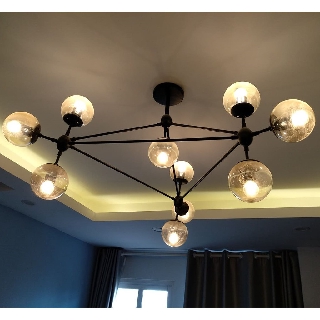Đèn chùm trang trí decor 10 bóng cũ tốt